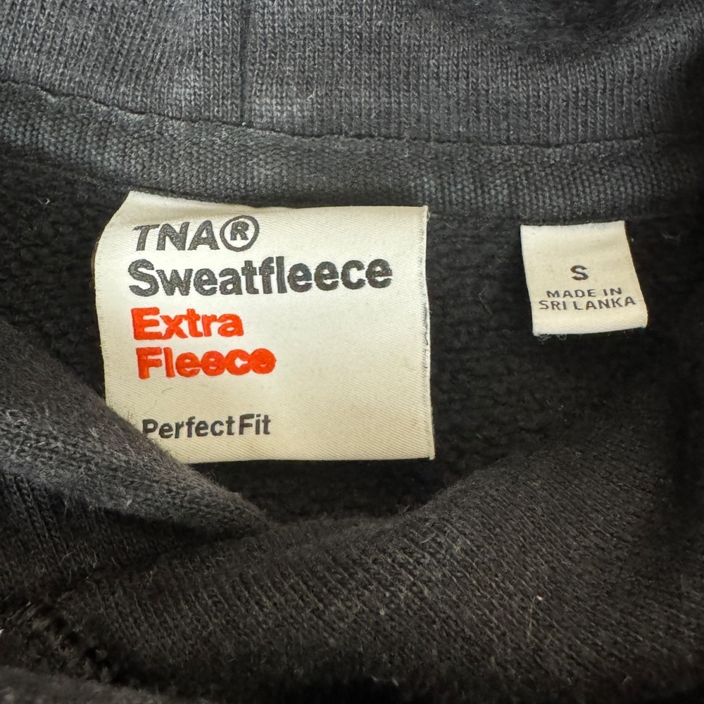 TNA Extra Fleece Perfect Fit Hoodie Black Small Heavy Organic Cotton Blend - Picture 4 of 8